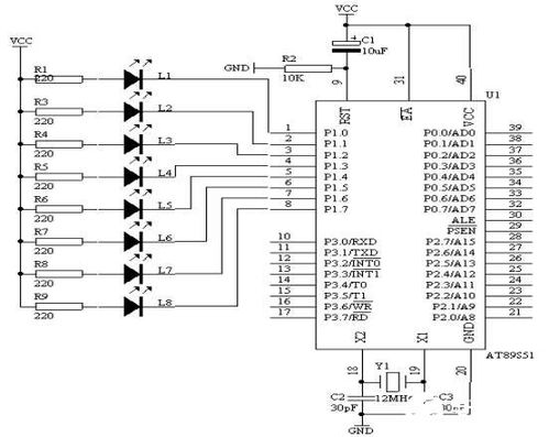 基于單片機的廣告燈左右移動控制軟件開發設計說明